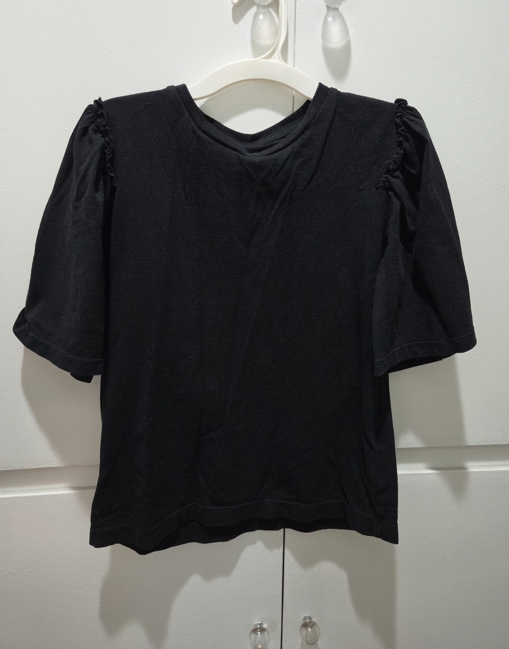 Citizens Of Humanity Black Puff-Sleeve Crew Tee